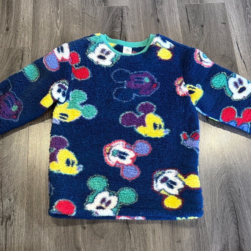 Disneyland Parks Colorful Mickey Mouse Fleece Puffy sweater Warm Comfortable